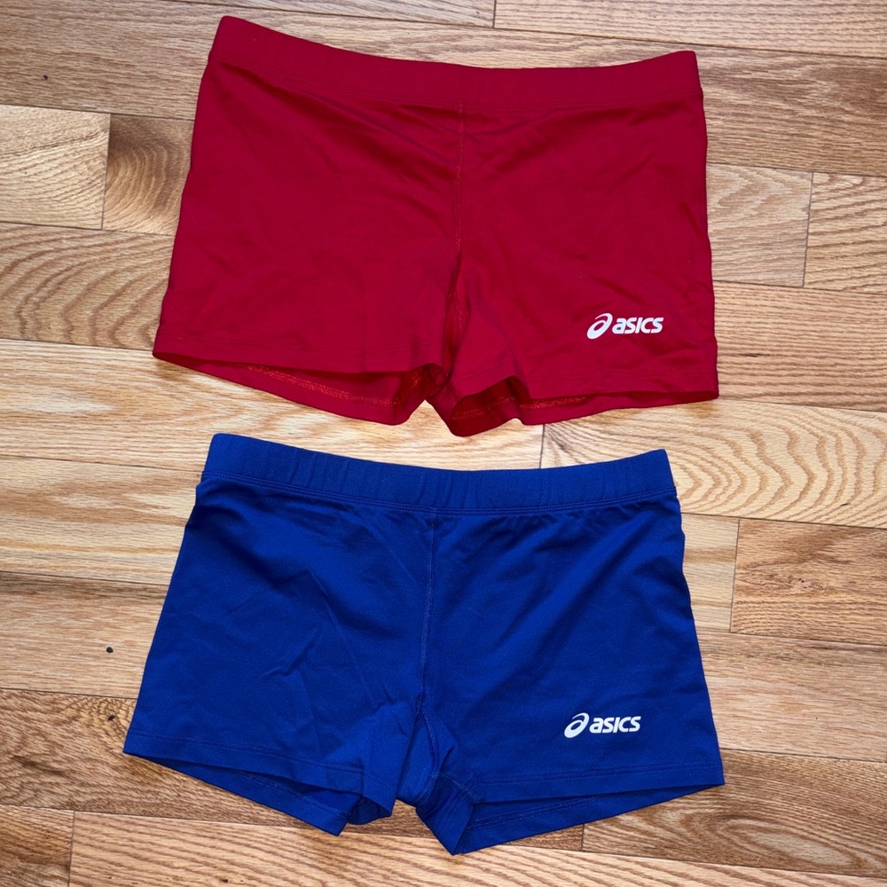 Asics Vibrant Red and Deep Blue Shorts Bundle